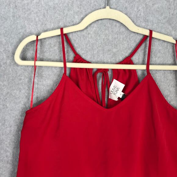 Olive Oak Top Womens Small Red Tank Blouse Ruffle Coquette‎ Romantic Feminine - Picture 2 of 9